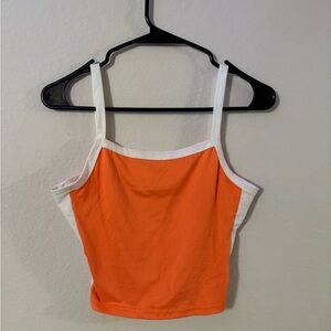 Orange and White Women's Top